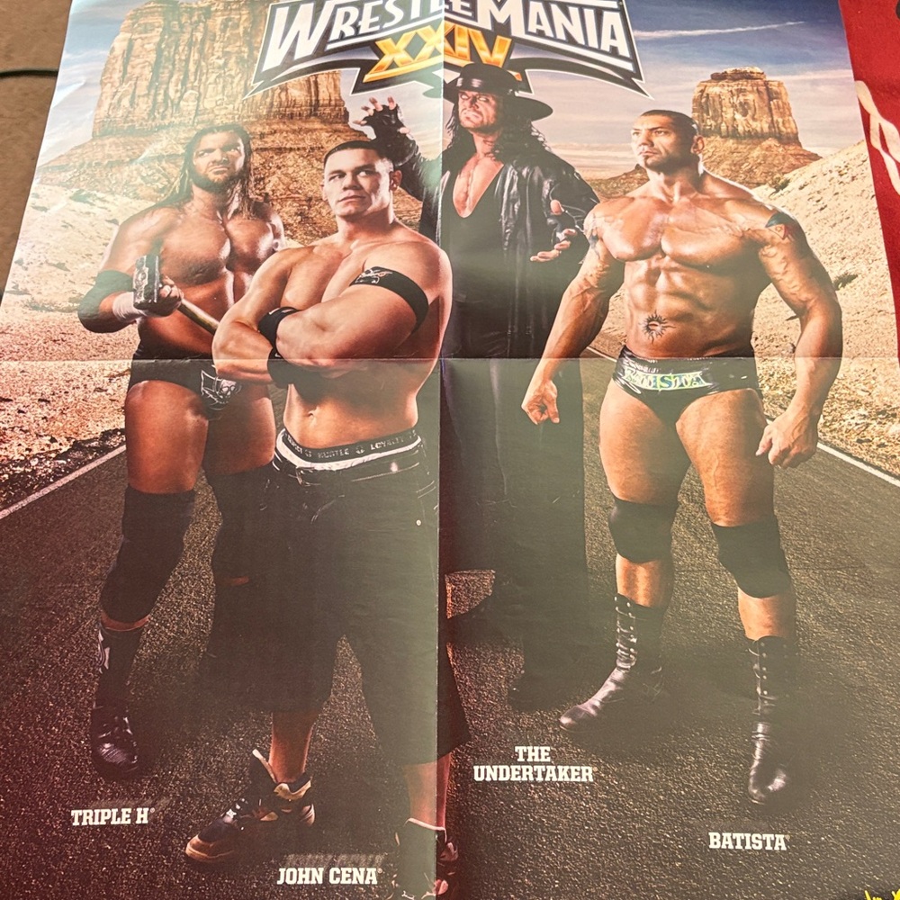 WWE WrestleMania Poster with Black and Red Accents